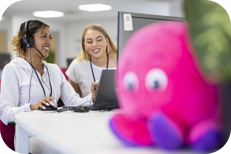 Octopus energy specialists helping a customer